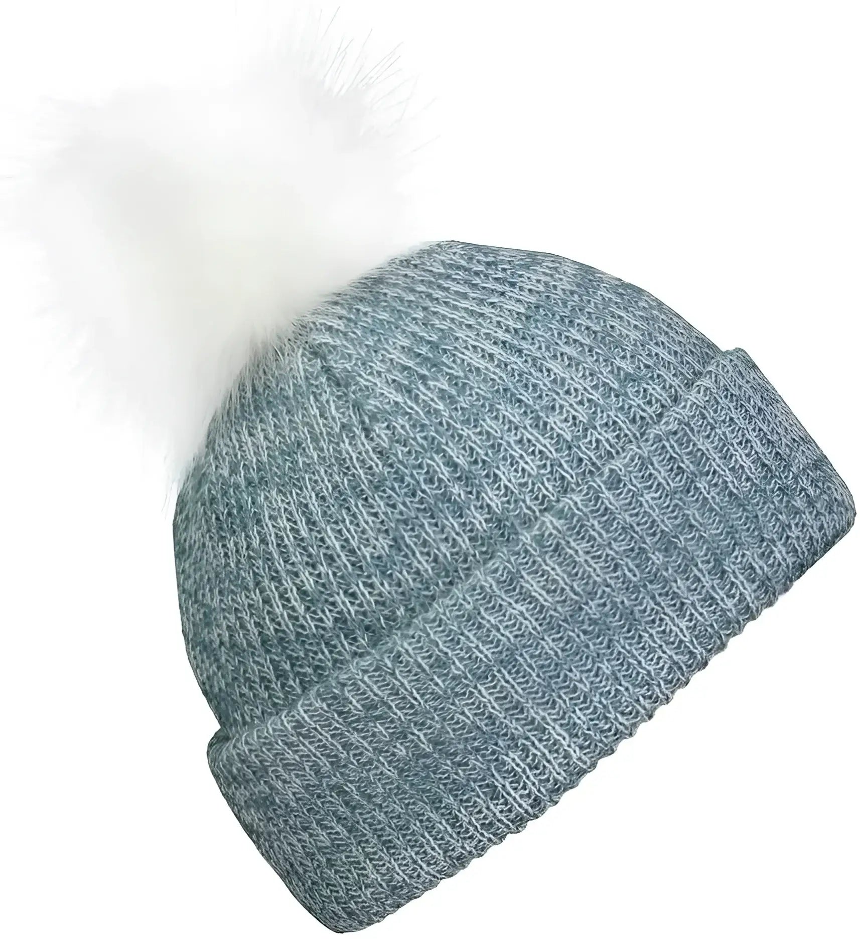 Pacific Headwear P604K Faux Fur Pom Beanie - Storm White - Gray White / 7’’ - 7 7/8’’