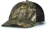 Pacific Headwear P640 Vintage Mossy Oak Trucker Cap Country Roots Lt Charcoal Country Roots Mossy Oak Charcoal / 7’’ 7