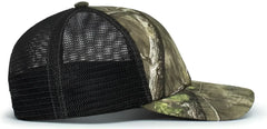 Pacific Headwear P640 Vintage Mossy Oak Trucker Cap Country Roots Lt Charcoal Country Roots Mossy Oak Charcoal / 7’’ 7