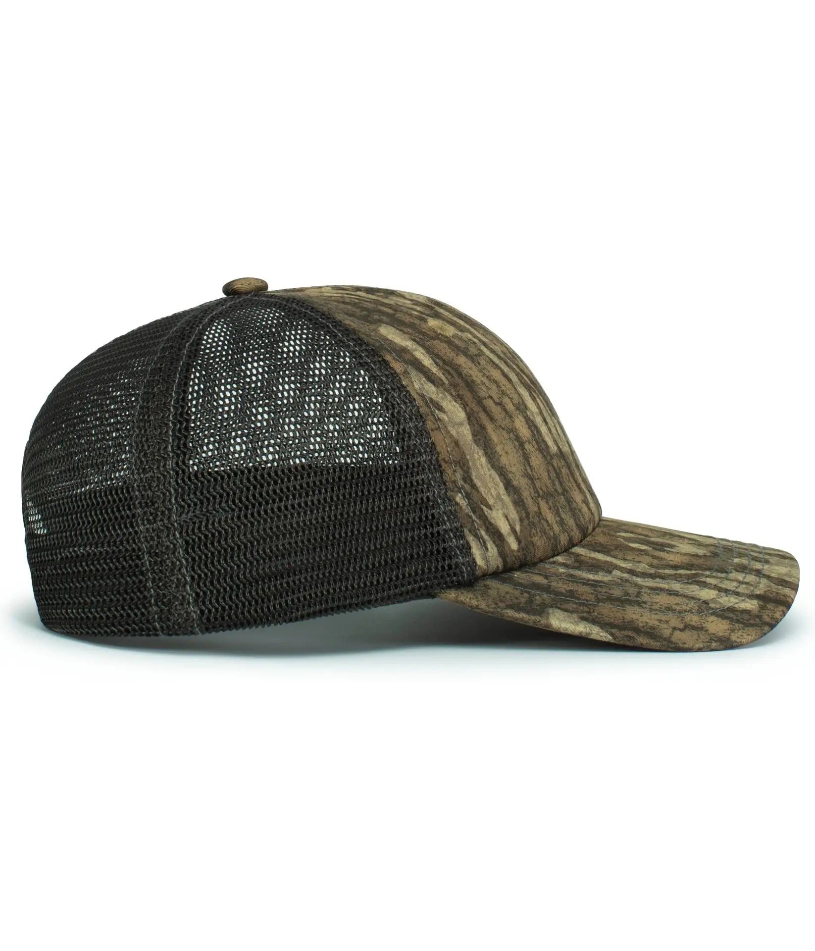 Pacific Headwear P640 Vintage Mossy Oak Trucker Cap - New Burnt Orangettomland Lt Charcoal New Burnt Orangettomland