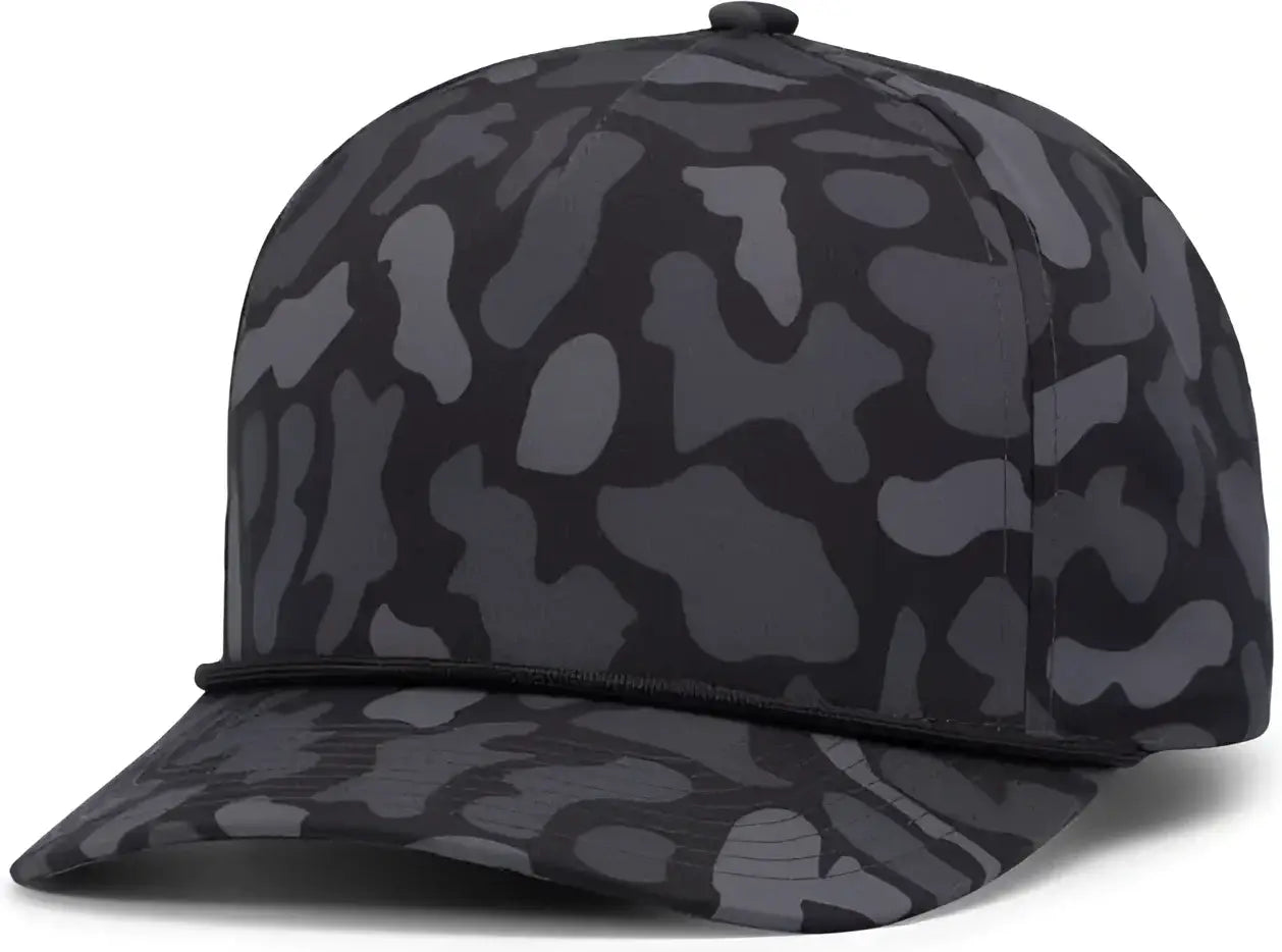 Pacific Headwear P685 Duck Camo 5-Panel Trucker Cap - Blackout - Blackout / 7’’ - 7 7/8’’
