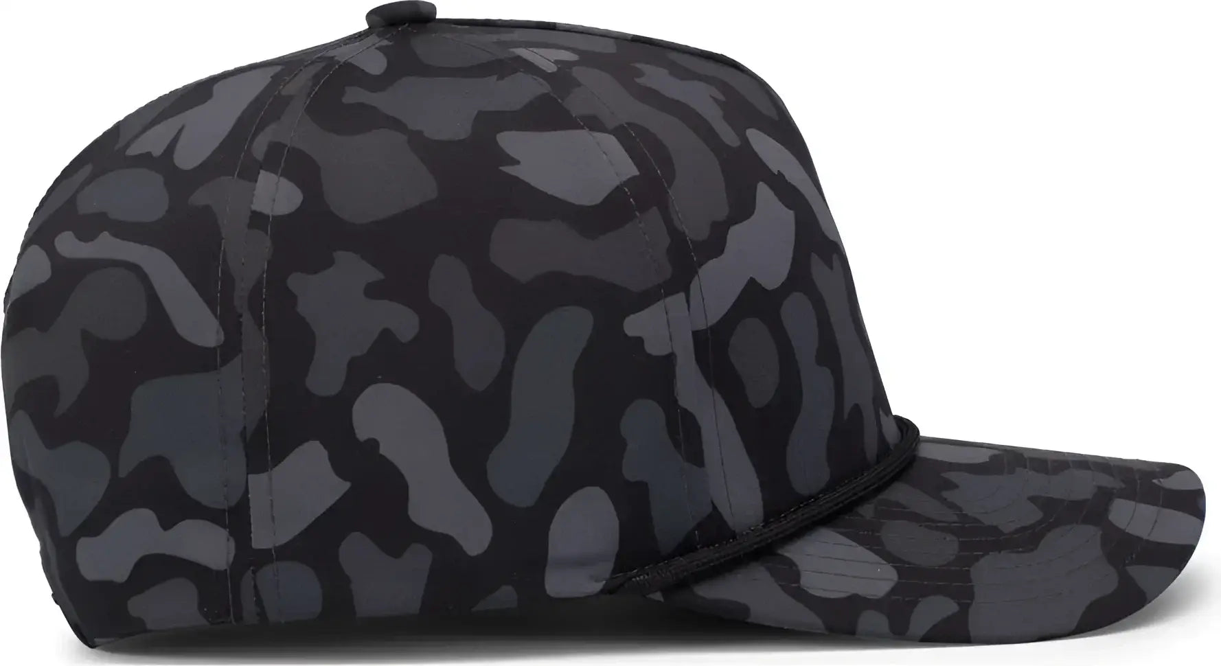 Pacific Headwear P685 Duck Camo 5-Panel Trucker Cap - Blackout - Blackout / 7’’ - 7 7/8’’