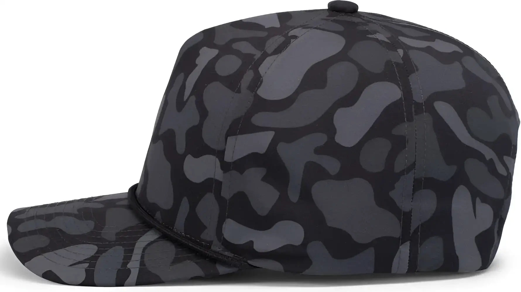 Pacific Headwear P685 Duck Camo 5-Panel Trucker Cap - Blackout - Blackout / 7’’ - 7 7/8’’