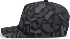 Pacific Headwear P685 Duck Camo 5-Panel Trucker Cap - Blackout - Blackout / 7’’ - 7 7/8’’