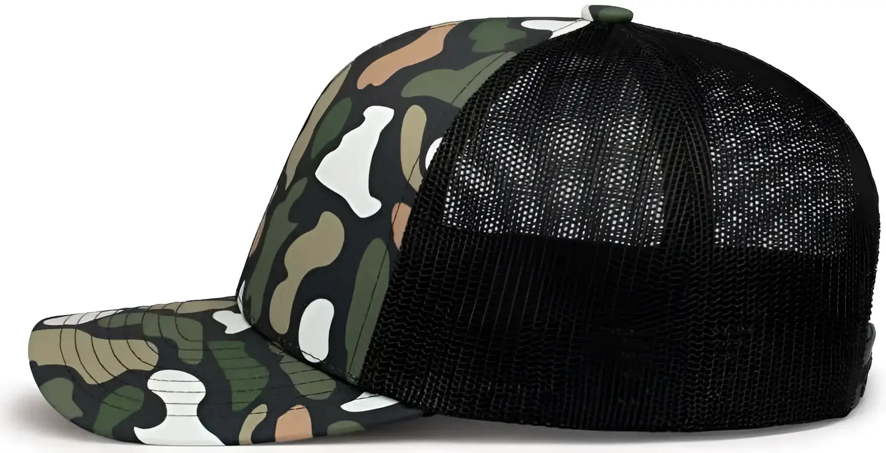Pacific Headwear P686 Duck Camo Trucker Snapback Cap - Bayou Lt Charcoal Bayou - Bayou Lt Charcoal Bayou / 7’’ - 7 7/8’’