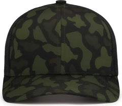 Pacific Headwear P686 Duck Camo Trucker Snapback Cap - Charcoal Woodland Black - Charcoal Black / 7’’ - 7 7/8’’