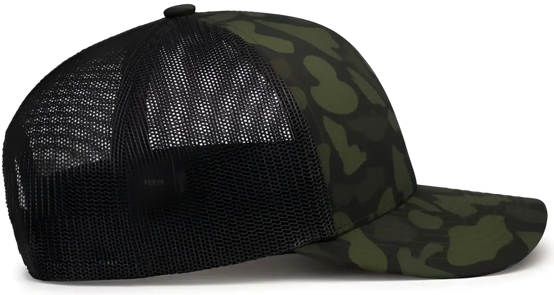Pacific Headwear P686 Duck Camo Trucker Snapback Cap - Charcoal Woodland Black - Charcoal Black / 7’’ - 7 7/8’’