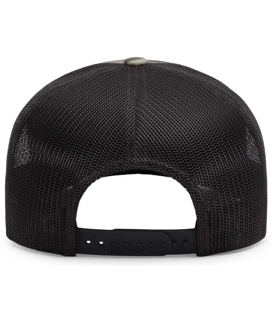 Pacific Headwear P686 Duck Camo Trucker Snapback Cap - Coastland Lt Charcoal Coastland - Coastland Lt Charcoal