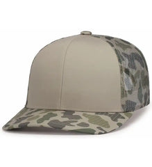Pacific Headwear P686 Duck Camo Trucker Snapback Cap - Khaki Coastland Coastland - Khaki Coastland Coastland / 7’’ - 7