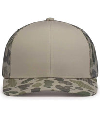 Pacific Headwear P686 Duck Camo Trucker Snapback Cap - Khaki Coastland Coastland - Khaki Coastland Coastland / 7’’ - 7