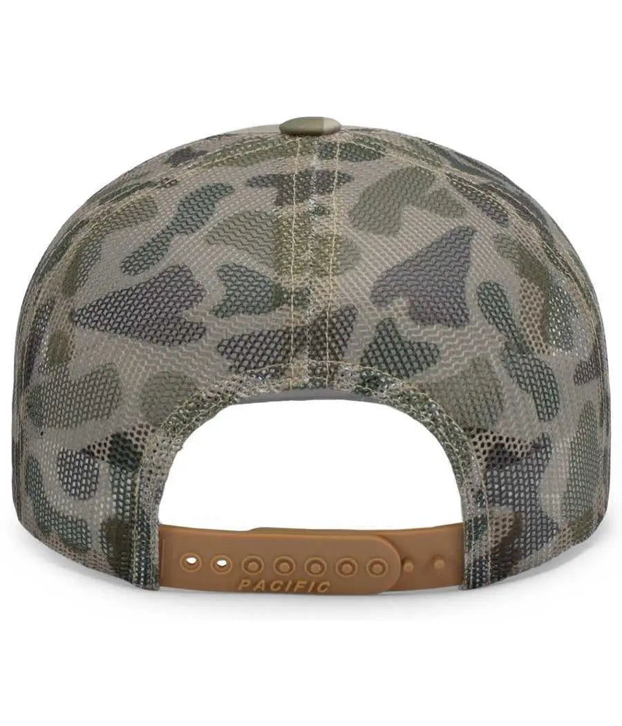 Pacific Headwear P686 Duck Camo Trucker Snapback Cap - Khaki Coastland Coastland - Khaki Coastland Coastland / 7’’ - 7