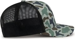 Pacific Headwear P686 Duck Camo Trucker Snapback Cap - Mallard Lt Charcoal Mallard - Mallard Lt Charcoal Mallard / 7’’