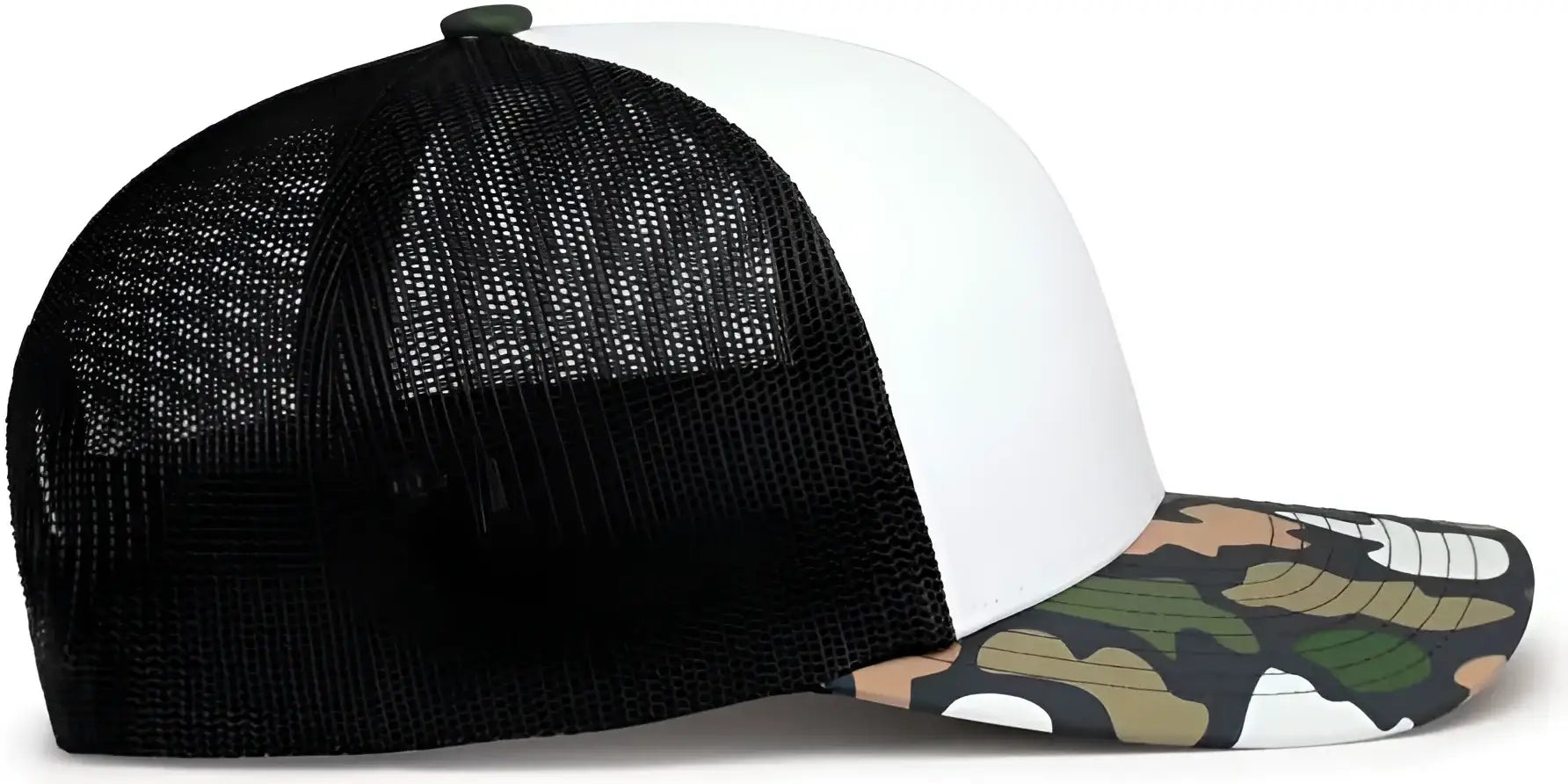 Pacific Headwear P686 Duck Camo Trucker Snapback Cap - White Lt Charcoal Bayou - White Lt Charcoal Bayou / 7’’ - 7 7/8’’