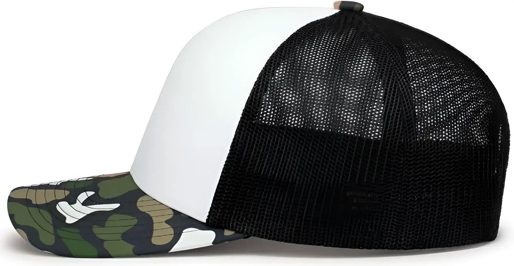 Pacific Headwear P686 Duck Camo Trucker Snapback Cap - White Lt Charcoal Bayou - White Lt Charcoal Bayou / 7’’ - 7 7/8’’