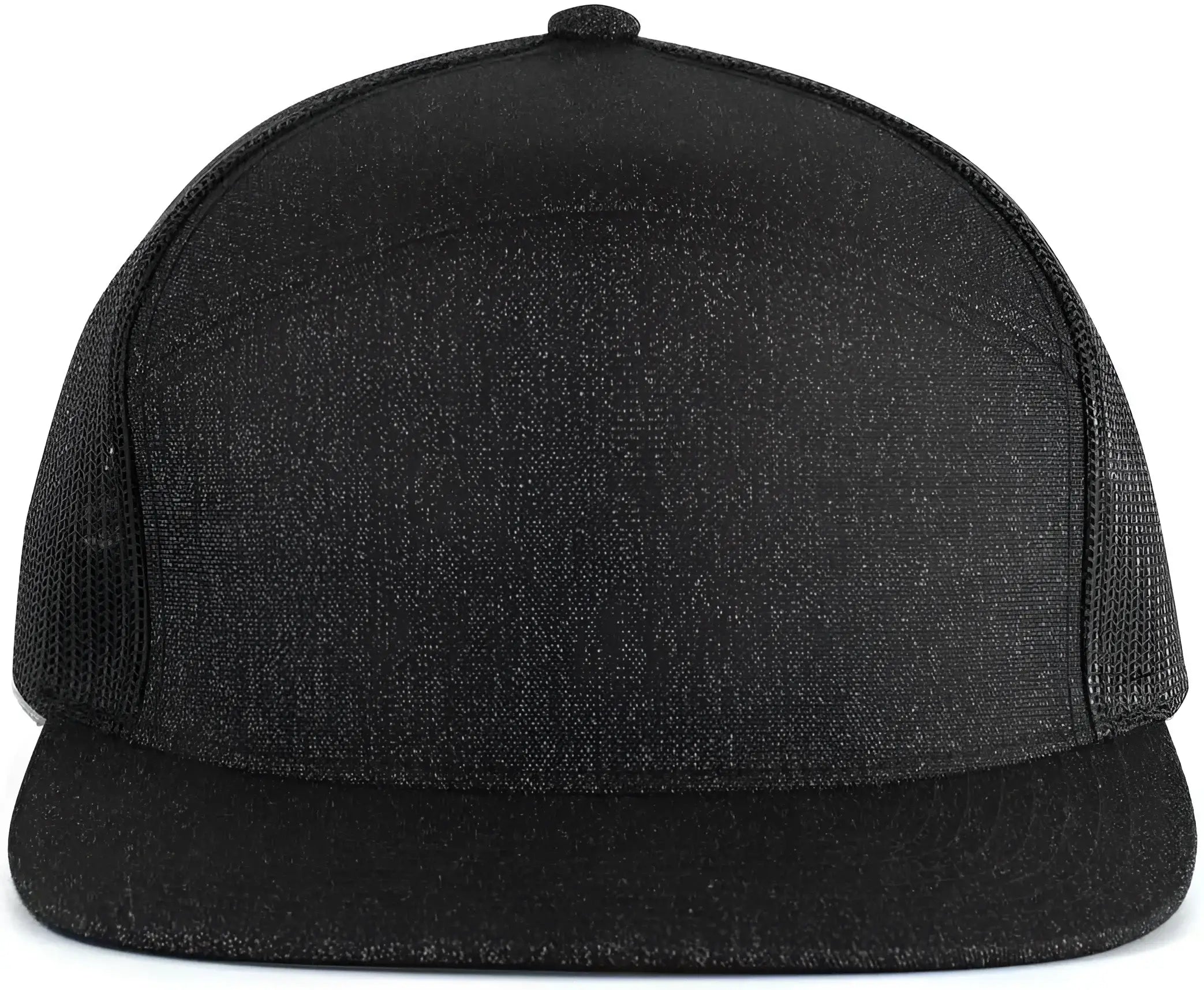 Pacific Headwear P710 Heather 6-Panel Arch Trucker Snapback Cap - Black Heather Black - Black Heather Black / 7’’ - 7