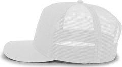 Pacific Headwear P724 5-Panel Mesh Overlay Trucker Snapback - White - White / 7’’ - 7 7/8’’