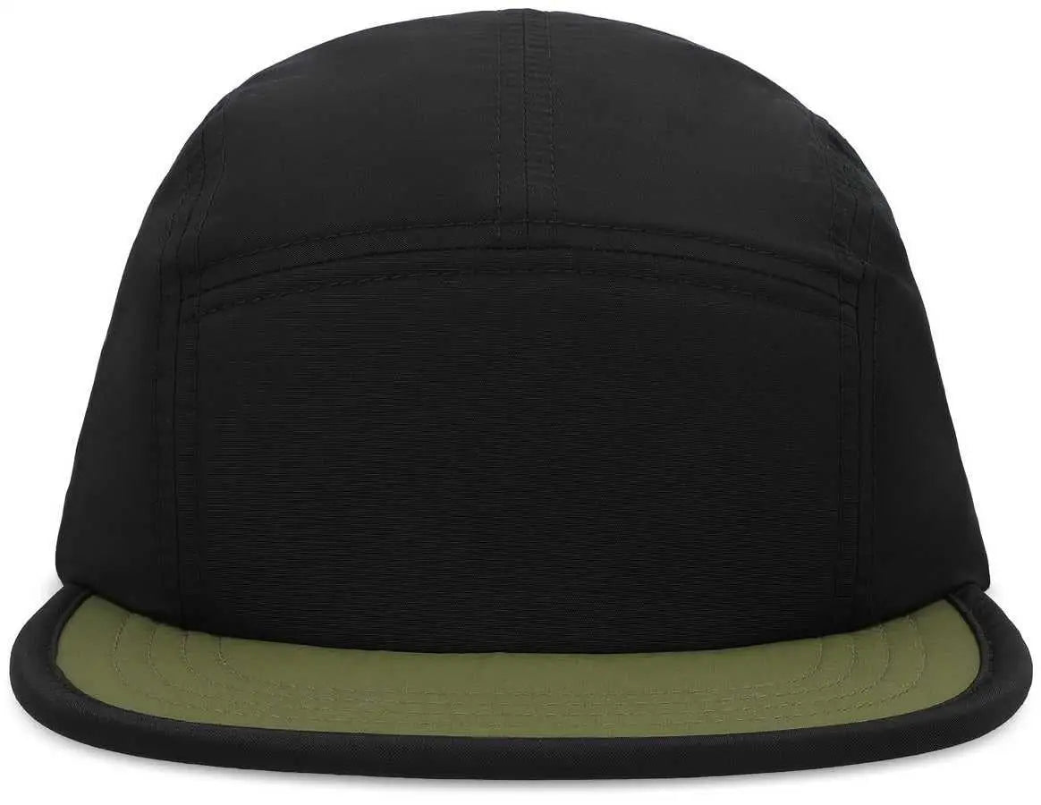 Pacific Headwear P781 Packable Camper Cap - Black Loden - Black Dark Gray / 7’’ - 7 7/8’’