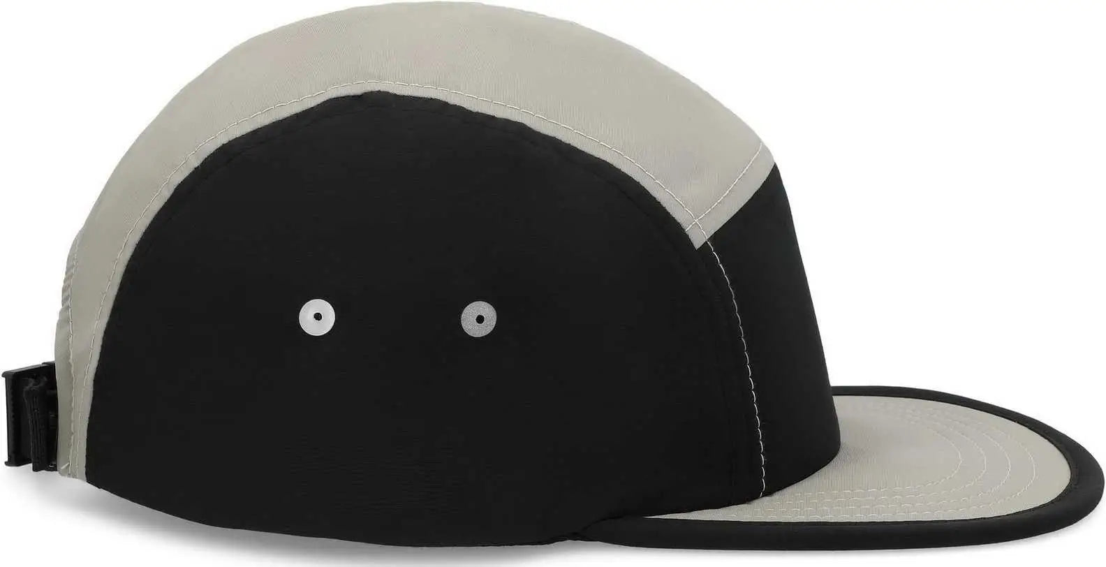Pacific Headwear P781 Packable Camper Cap - Black Silver - Black Light Gray / 7’’ - 7 7/8’’