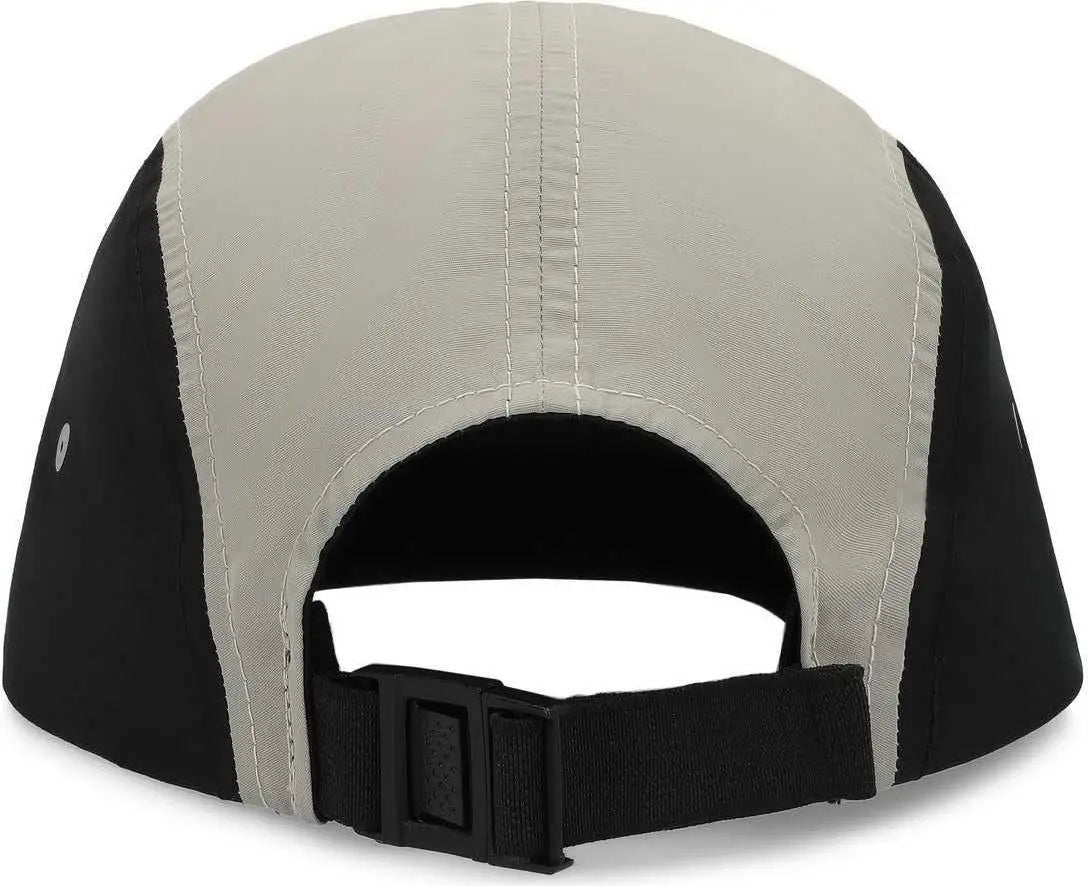 Pacific Headwear P781 Packable Camper Cap - Black Silver - Black Light Gray / 7’’ - 7 7/8’’