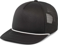 Pacific Headwear P782 Foamie Fresh Trucker Cap Black White Black White / 7’’ 7 7/8’’