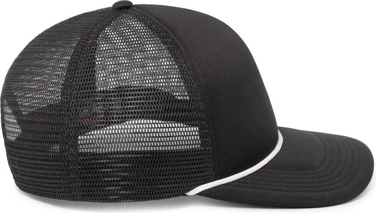 Pacific Headwear P782 Foamie Fresh Trucker Cap - Black White - Black White / 7’’ - 7 7/8’’