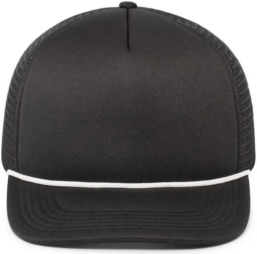 Pacific Headwear P782 Foamie Fresh Trucker Cap - Black White - Black White / 7’’ - 7 7/8’’