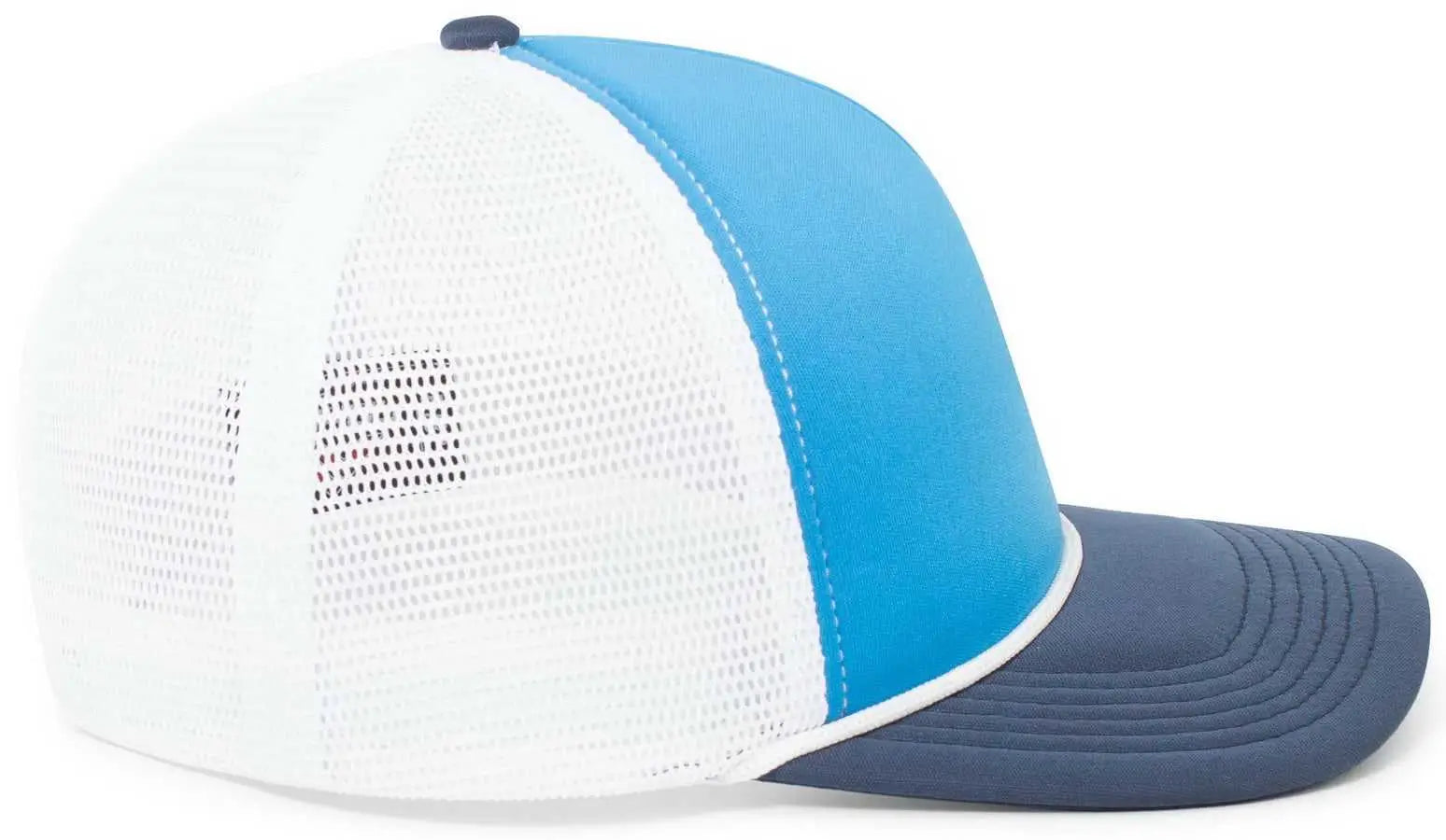 Pacific Headwear P782 Foamie Fresh Trucker Cap - Blue White Navy - Blue White / 7’’ - 7 7/8’’