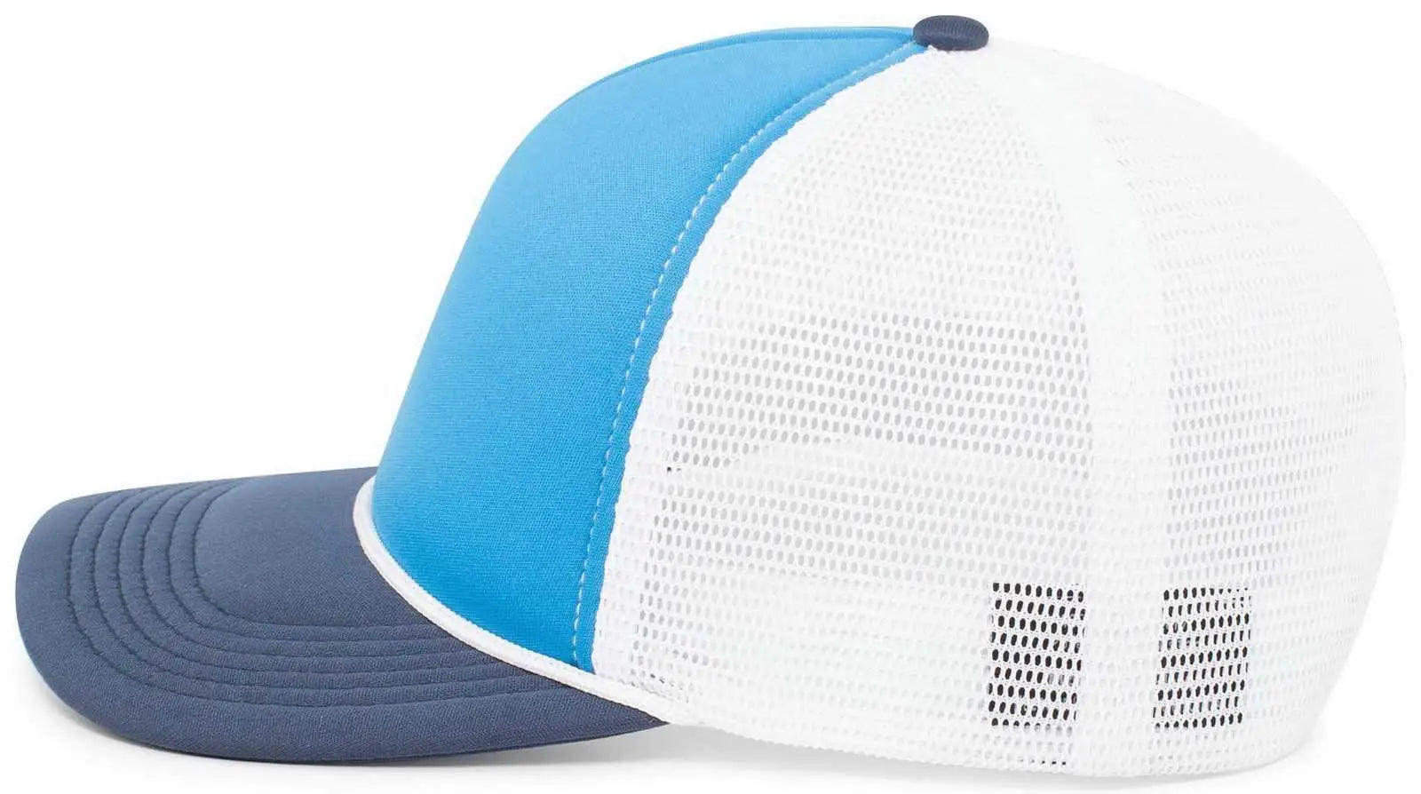 Pacific Headwear P782 Foamie Fresh Trucker Cap - Blue White Navy - Blue White / 7’’ - 7 7/8’’
