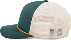 Pacific Headwear P782 Foamie Fresh Trucker Cap - Dark Teal Khaki Dark Teal Orange - Teal Khaki / 7’’ - 7 7/8’’