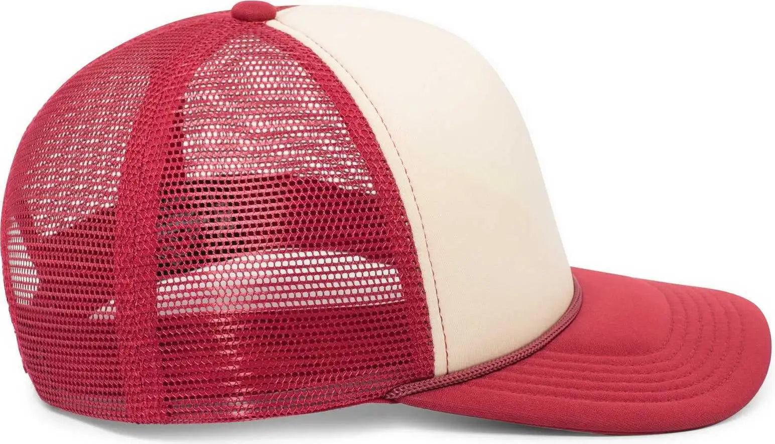 Pacific Headwear P782 Foamie Fresh Trucker Cap - Khaki Dark Red Dark Red - Khaki Red / 7’’ - 7 7/8’’