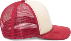 Pacific Headwear P782 Foamie Fresh Trucker Cap - Khaki Dark Red Dark Red - Khaki Red / 7’’ - 7 7/8’’