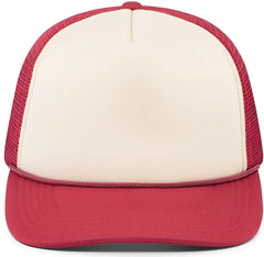 Pacific Headwear P782 Foamie Fresh Trucker Cap - Khaki Dark Red Dark Red - Khaki Red / 7’’ - 7 7/8’’