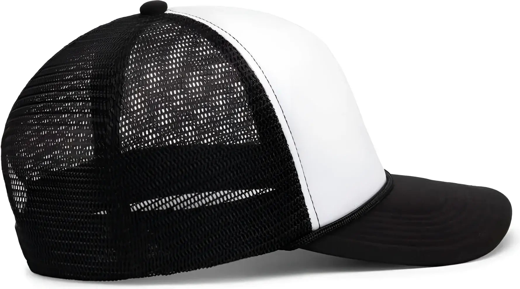 Pacific Headwear P782 Foamie Fresh Trucker Cap - White Black Black - White Black Black / 7’’ - 7 7/8’’
