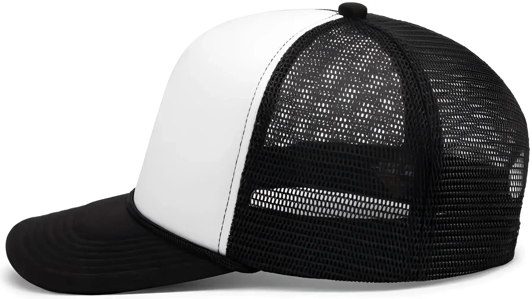 Pacific Headwear P782 Foamie Fresh Trucker Cap - White Black Black - White Black Black / 7’’ - 7 7/8’’