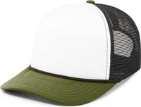 Pacific Headwear P782 Foamie Fresh Trucker Cap White Black Moss White Olive / 7’’ 7 7/8’’