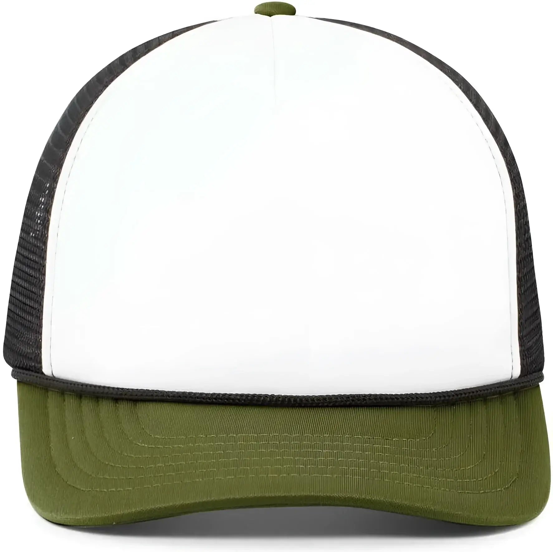 Pacific Headwear P782 Foamie Fresh Trucker Cap - White Black Moss - White Olive / 7’’ - 7 7/8’’