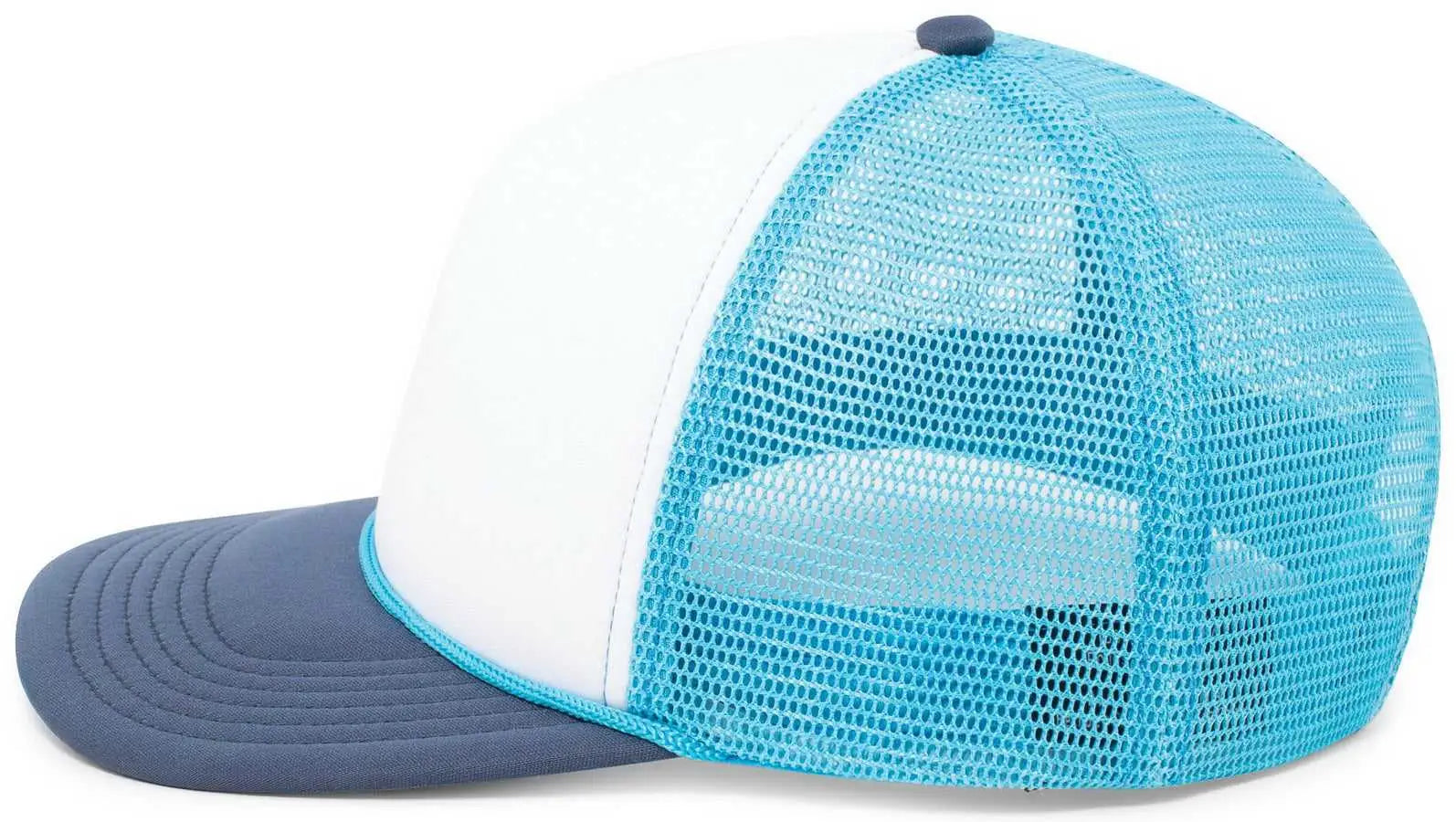 Pacific Headwear P782 Foamie Fresh Trucker Cap - White Bright Blue Navy - White Bright Blue Navy / 7’’ - 7 7/8’’