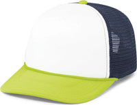 Pacific Headwear P782 Foamie Fresh Trucker Cap - White Navy Chartruese - White Green / 7’’ - 7 7/8’’