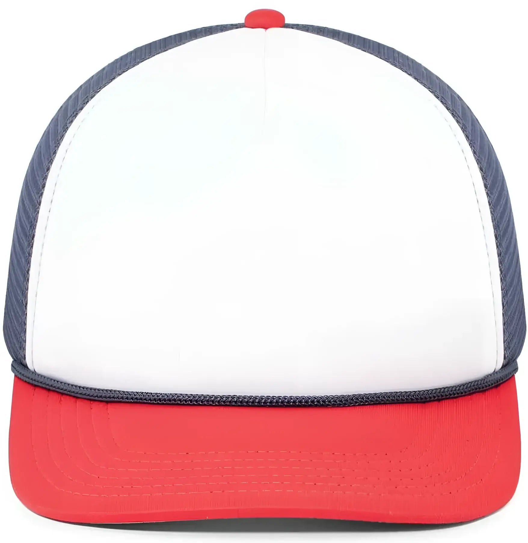 Pacific Headwear P782 Foamie Fresh Trucker Cap - White Navy Red - White Red / 7’’ - 7 7/8’’