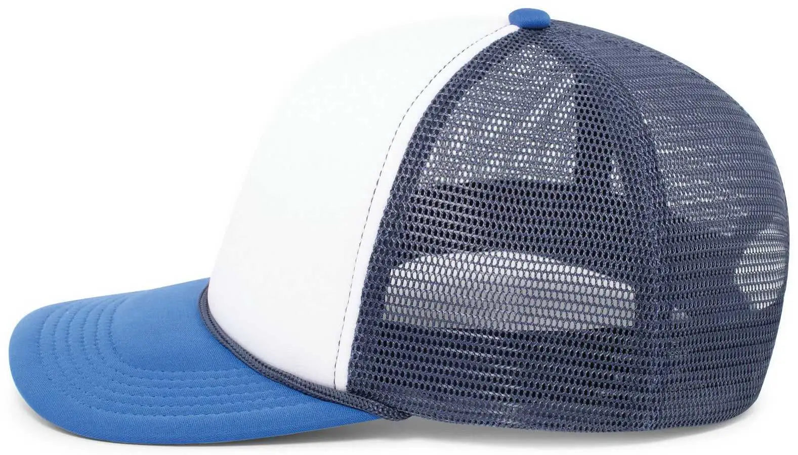 Pacific Headwear P782 Foamie Fresh Trucker Cap - White Navy Royal - White Royal / 7’’ - 7 7/8’’