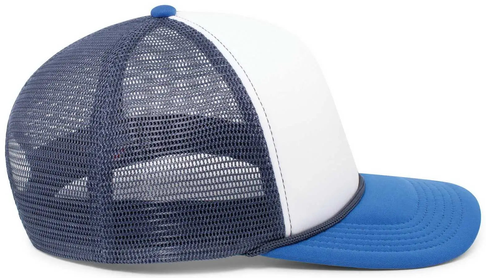 Pacific Headwear P782 Foamie Fresh Trucker Cap - White Navy Royal - White Royal / 7’’ - 7 7/8’’