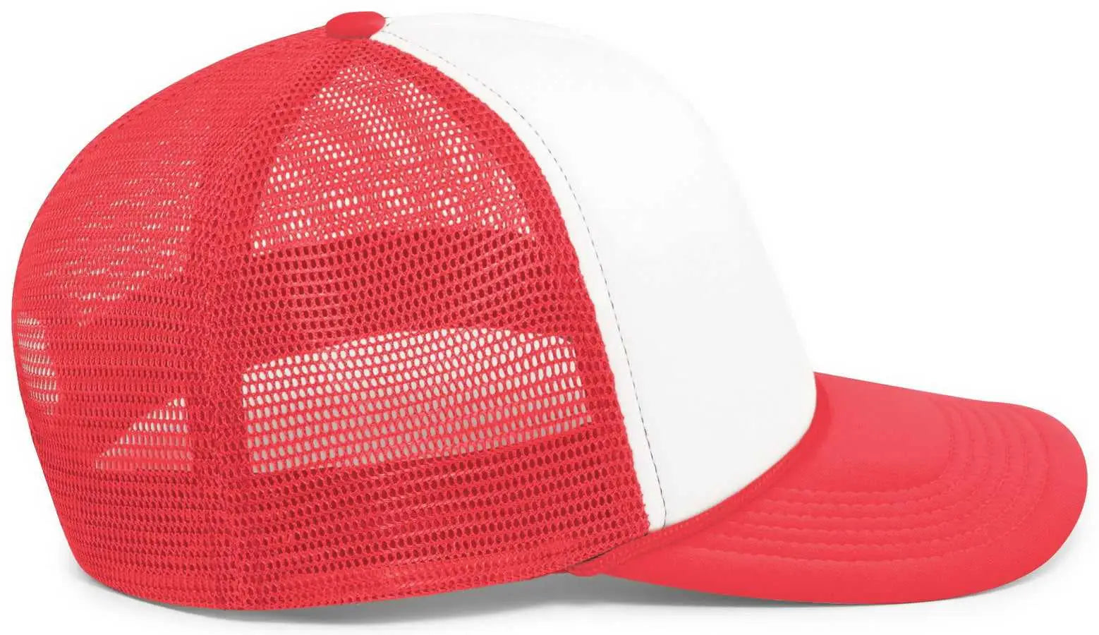 Pacific Headwear P782 Foamie Fresh Trucker Cap - White Red Red - White Red / 7’’ - 7 7/8’’
