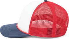 Pacific Headwear P782 Foamie Fresh Trucker Cap White Red Navy White Navy / 7’’ 7 7/8’’