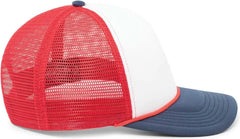 Pacific Headwear P782 Foamie Fresh Trucker Cap White Red Navy White Navy / 7’’ 7 7/8’’