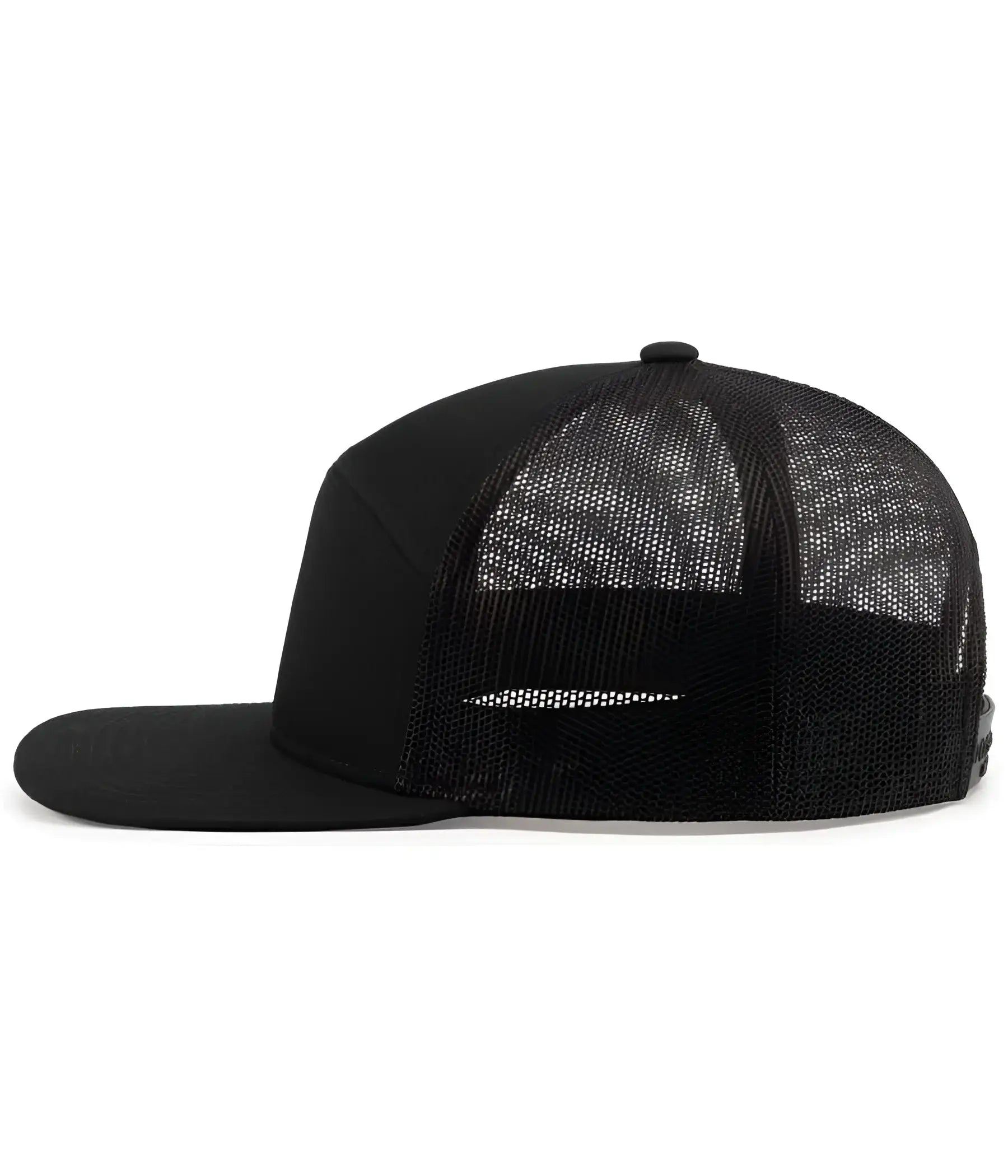 Pacific Headwear P787 6-Panel Arch Trucker Snapback Cap - Black - Black / 7’’ - 7 7/8’’
