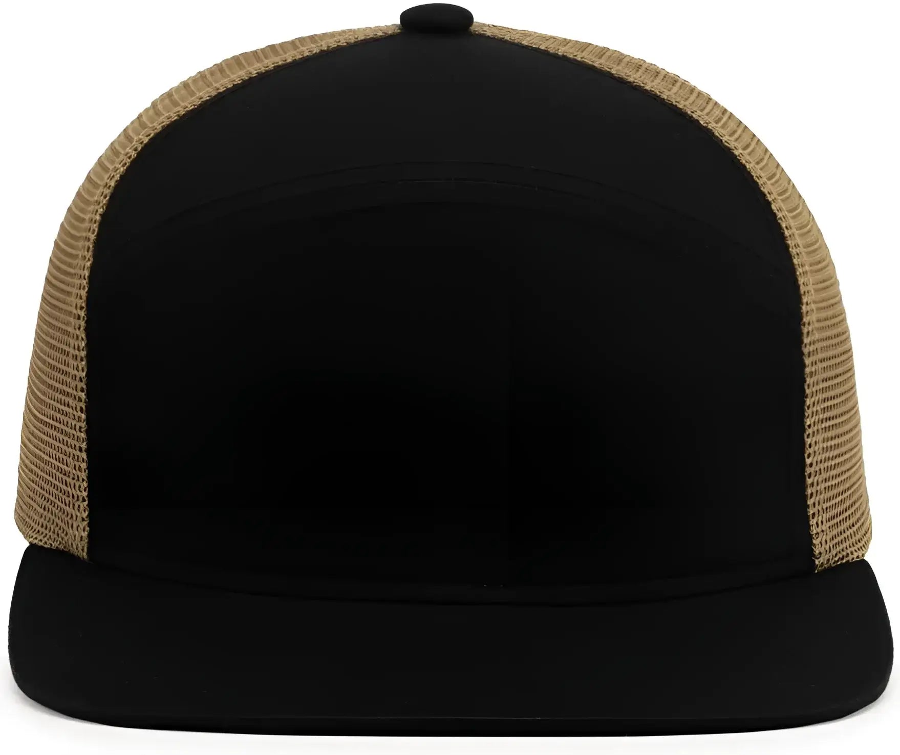 Pacific Headwear P787 6-Panel Arch Trucker Snapback Cap - Black Buck Black - Black Buck Black / 7’’ - 7 7/8’’