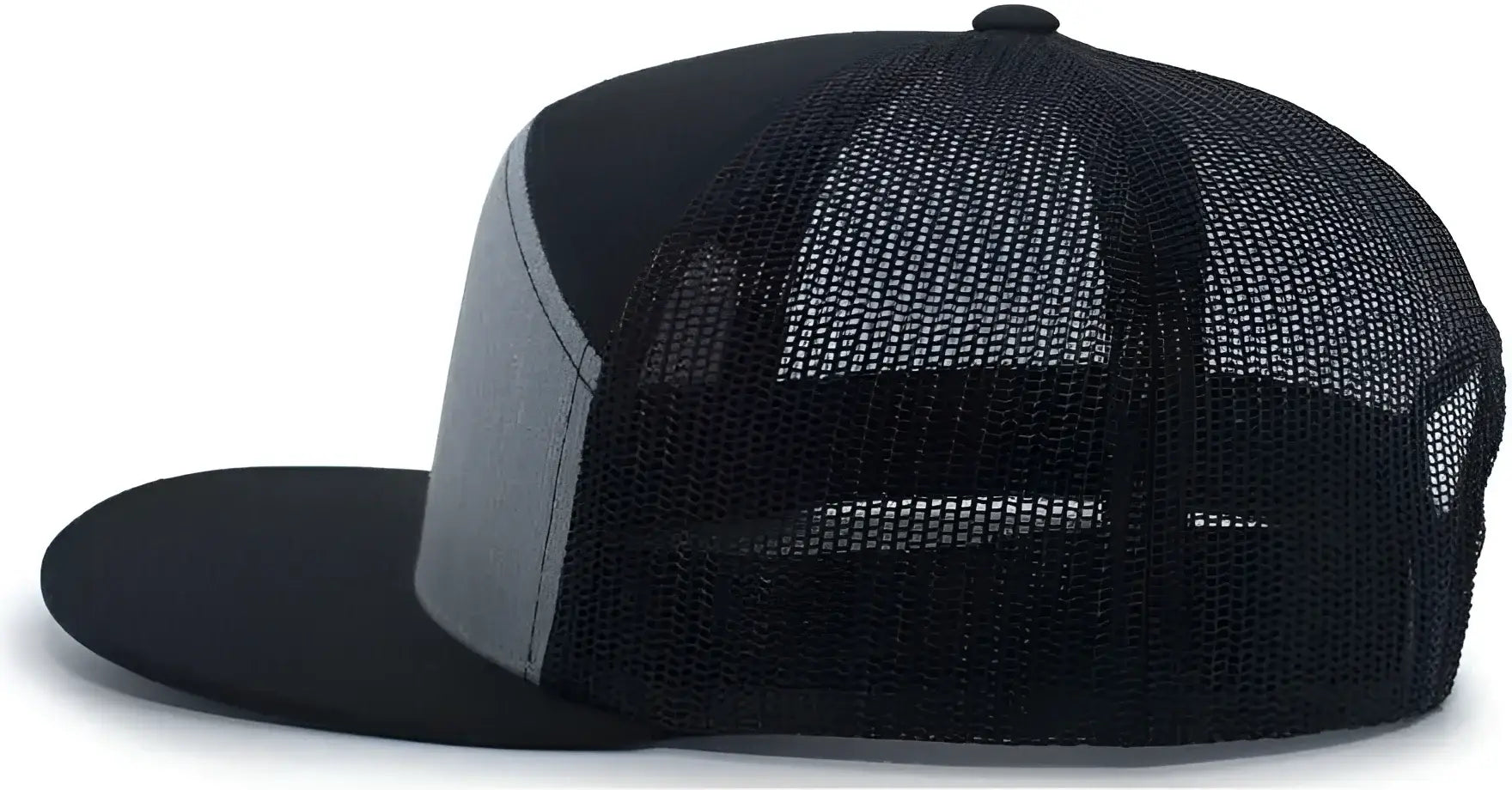 Pacific Headwear P787 6-Panel Arch Trucker Snapback Cap - Black Heather Gray - Black Heather Gray / 7’’ - 7 7/8’’