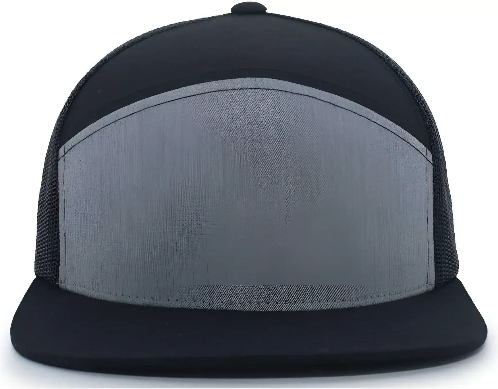 Pacific Headwear P787 6-Panel Arch Trucker Snapback Cap - Black Heather Gray - Black Heather Gray / 7’’ - 7 7/8’’