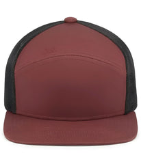 Pacific Headwear P787 6-Panel Arch Trucker Snapback Cap - Brick Lt Charcoal Brick - Brick Lt Charcoal Brick / 7’’ - 7