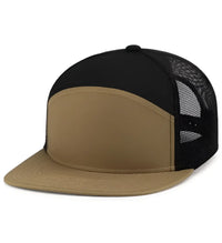 Pacific Headwear P787 6-Panel Arch Trucker Snapback Cap - Buck Black Buck - Buck Black Buck / 7’’ - 7 7/8’’